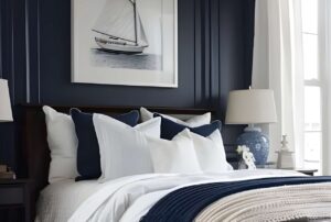 Affordable Dark Blue Coastal Bedroom Ideas That Still Feel Cozy and Elegant
