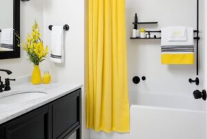 Read more about the article Yellow Shower Curtain Ideas That Make Any Bathroom Feel Cheerful