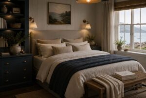 Read more about the article Dark Moody Coastal Bedroom Ideas That Feel Luxe Even on a Tight Budget